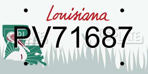 PV71687 Louisiana License Plate