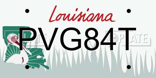 PVG84T Louisiana License Plate