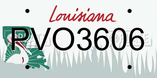 PVO3606 Louisiana License Plate