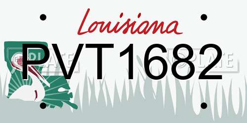 PVT1682 Louisiana License Plate