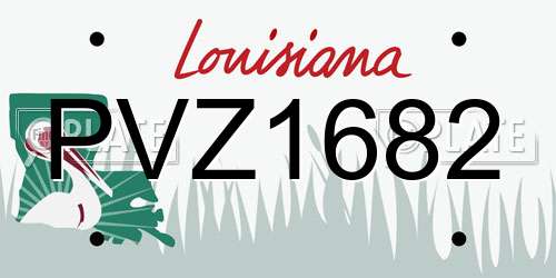 PVZ1682 Louisiana License Plate