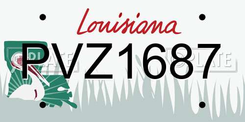 PVZ1687 Louisiana License Plate