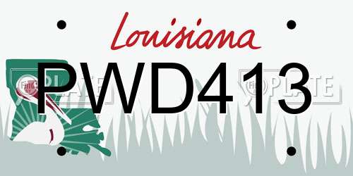 PWD413 Louisiana License Plate
