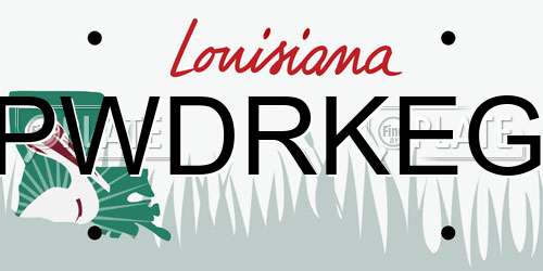 PWDRKEG Louisiana License Plate