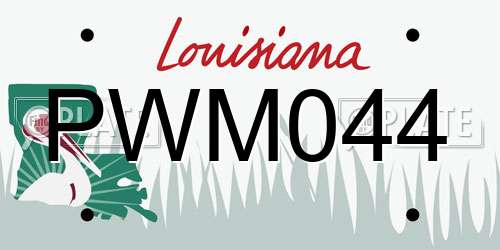 PWM044 Louisiana License Plate