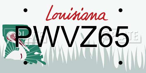 PWVZ65 Louisiana License Plate