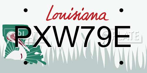 PXW79E Louisiana License Plate