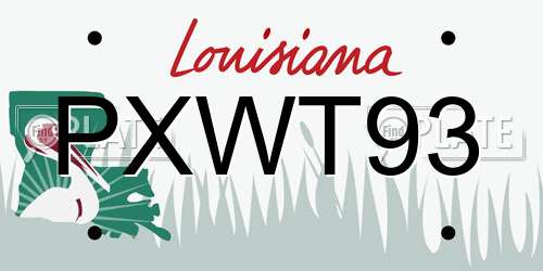 PXWT93 Louisiana License Plate