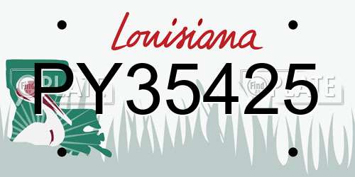 PY35425 Louisiana License Plate
