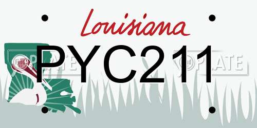 PYC211 Louisiana License Plate