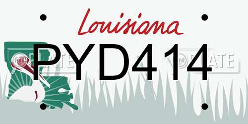 PYD414 Louisiana License Plate