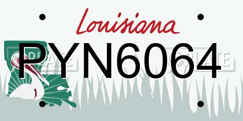 PYN6064 Louisiana License Plate