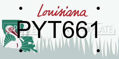 PYT661 Louisiana License Plate