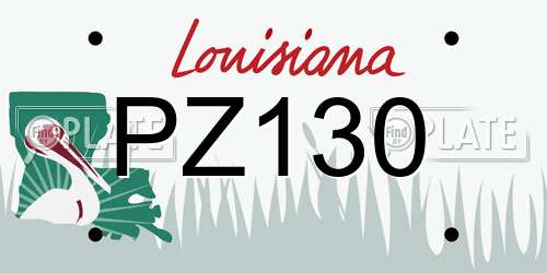 PZ130 Louisiana License Plate