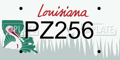PZ256 Louisiana License Plate