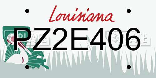 PZ2E406 Louisiana License Plate