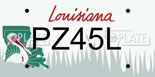 PZ45L Louisiana License Plate