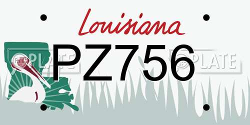 PZ756 Louisiana License Plate