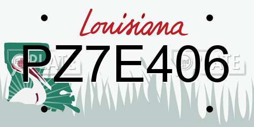 PZ7E406 Louisiana License Plate