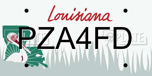 PZA4FD Louisiana License Plate