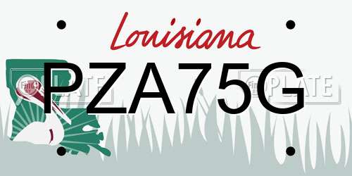 PZA75G Louisiana License Plate