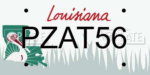 PZAT56 Louisiana License Plate