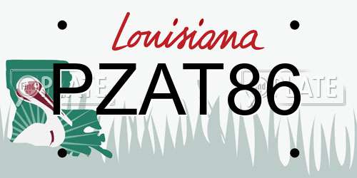 PZAT86 Louisiana License Plate
