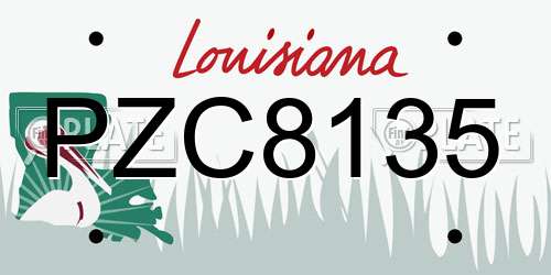 PZC8135 Louisiana License Plate