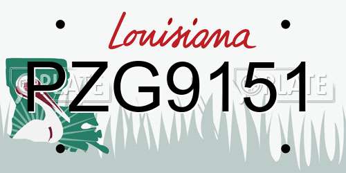 PZG9151 Louisiana License Plate
