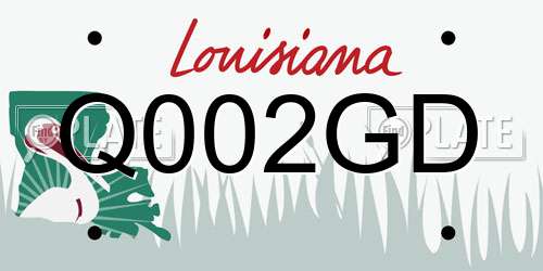 Q002GD Louisiana License Plate
