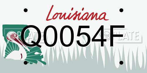 Q0054F Louisiana License Plate