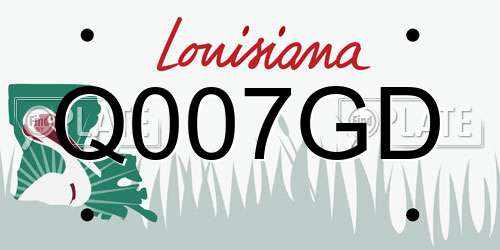 Q007GD Louisiana License Plate