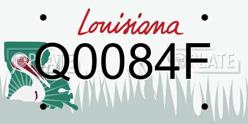 Q0084F Louisiana License Plate