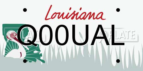 Q00UAL Louisiana License Plate