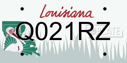 Q021RZ Louisiana License Plate