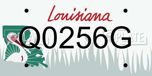 Q0256G Louisiana License Plate