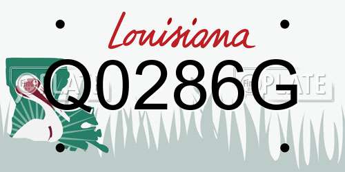 Q0286G Louisiana License Plate