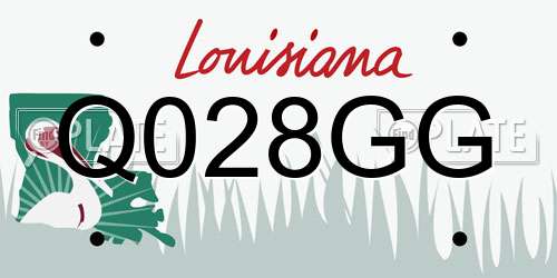 Q028GG Louisiana License Plate