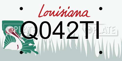 Q042TI Louisiana License Plate
