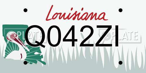 Q042ZI Louisiana License Plate
