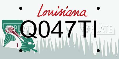 Q047TI Louisiana License Plate