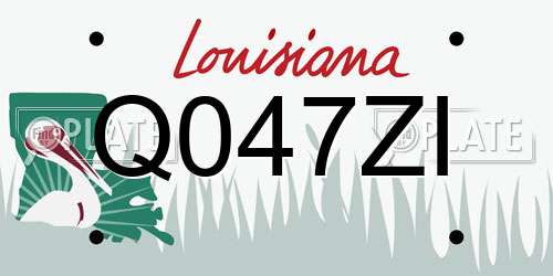 Q047ZI Louisiana License Plate