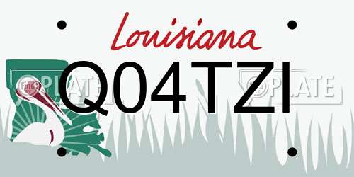 Q04TZI Louisiana License Plate