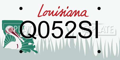 Q052SI Louisiana License Plate