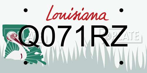 Q071RZ Louisiana License Plate