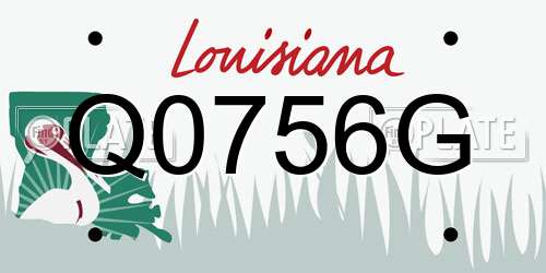 Q0756G Louisiana License Plate