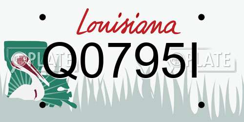 Q0795I Louisiana License Plate
