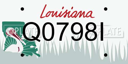 Q0798I Louisiana License Plate