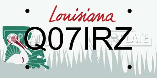 Q07IRZ Louisiana License Plate