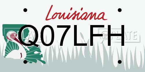 Q07LFH Louisiana License Plate